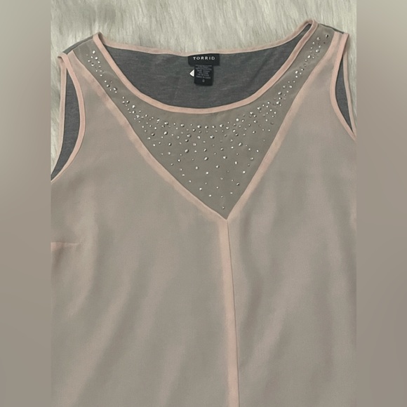 Torrid Light Pink Rhinestone Top - Picture 2 of 4
